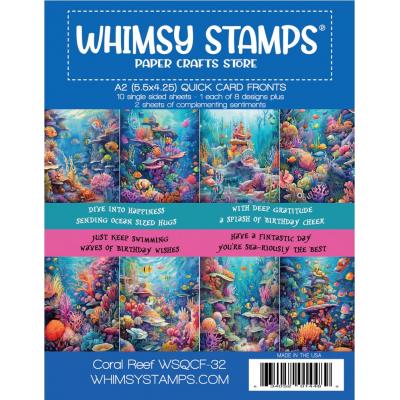 Whimsy Stamps Quick Card Fronts - Coral Reef